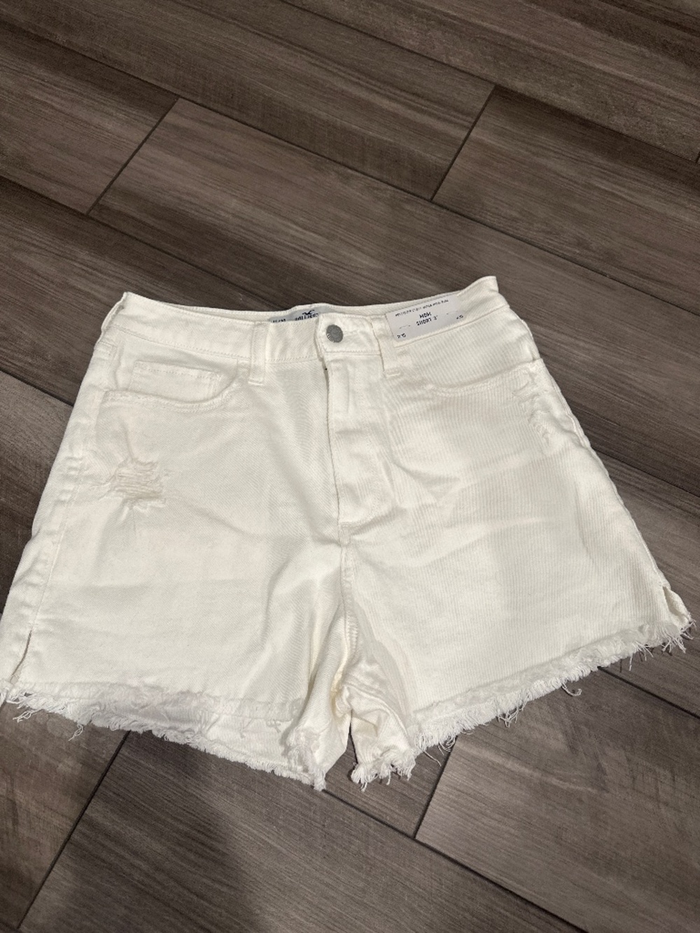 Hollister white jean shorts